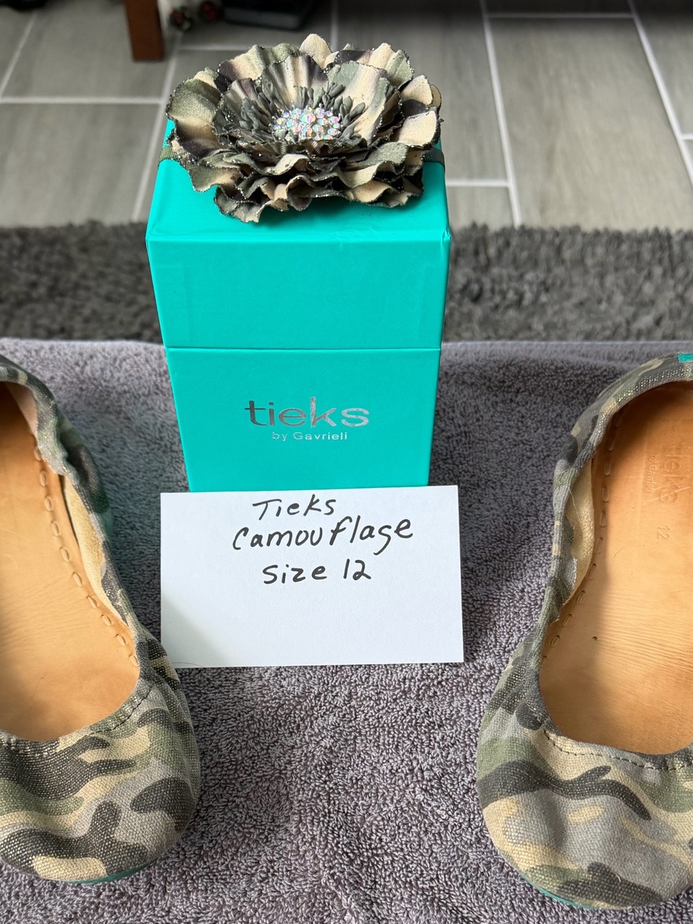 Tieks Camouflage Ballet Flats in Green and Tan